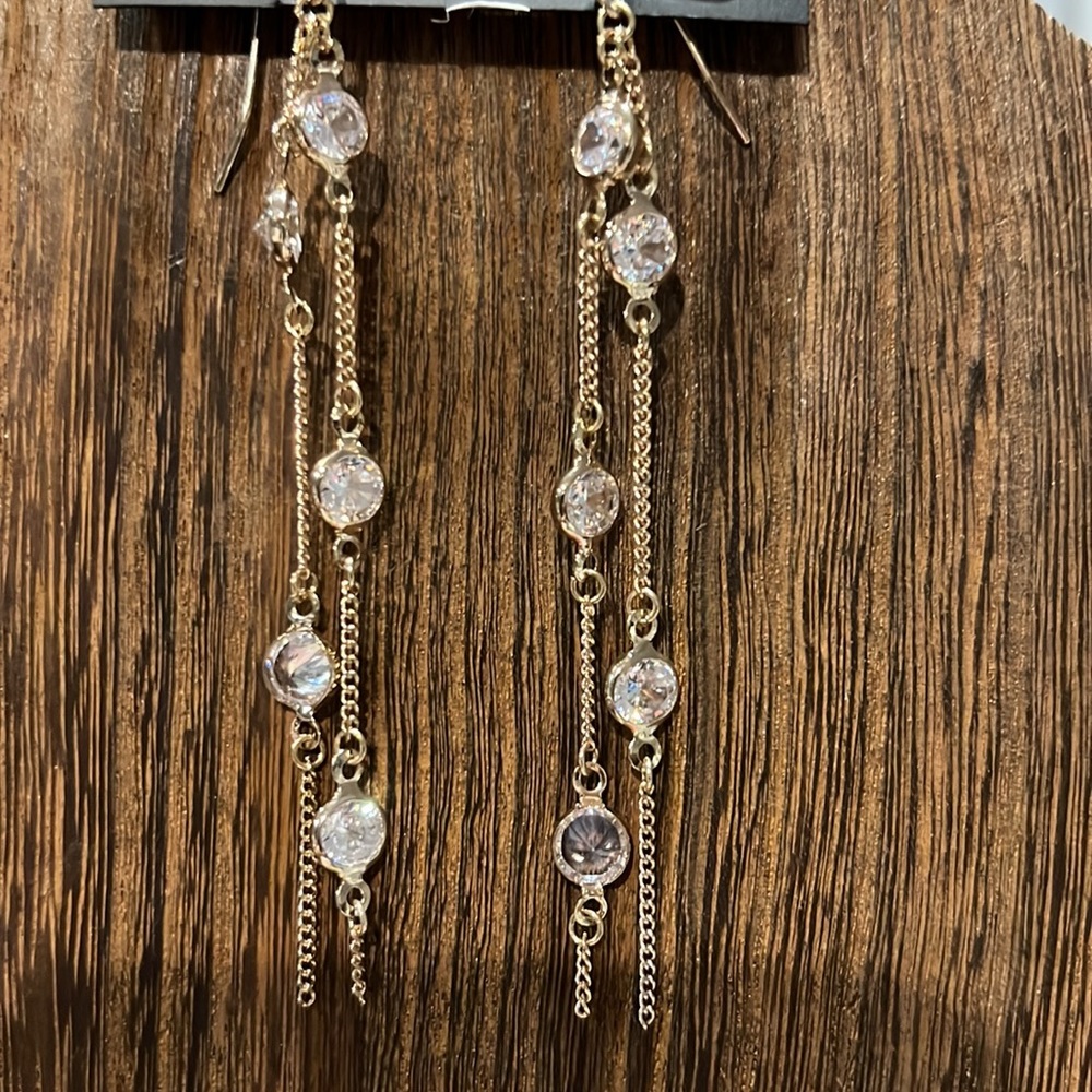 3/$18 INC Gold Pierced Earrings 3” Long  - New - Lot 063 - Picture 2 of 4